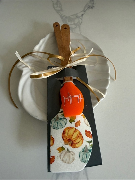 Other - Thankful Pumpkin Silicone Spatula Set - Orange & Multicolor